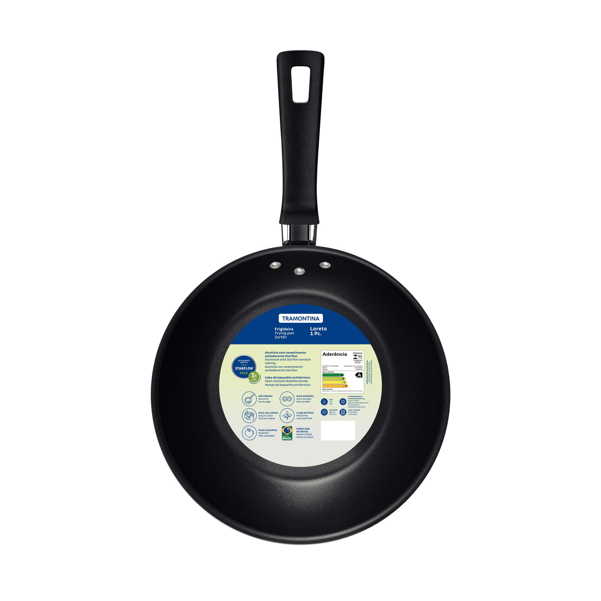 Loreto Aluminum Frying Panwith Starflon Max Nonstick Coating 24cm