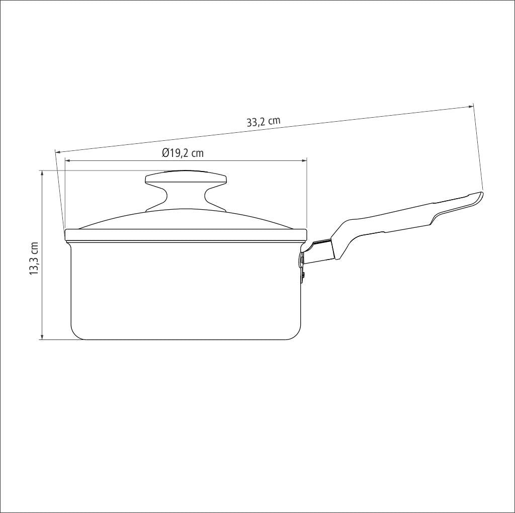 Loreto Aluminum Sauce Pan with Starflon Max Nonstick Coating 18 cm