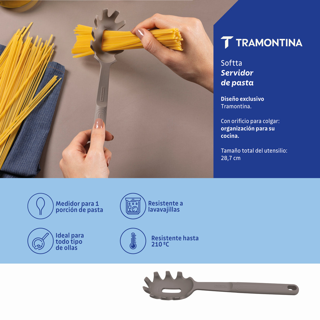 Servidor de Pasta Softta de Silicona Gris
