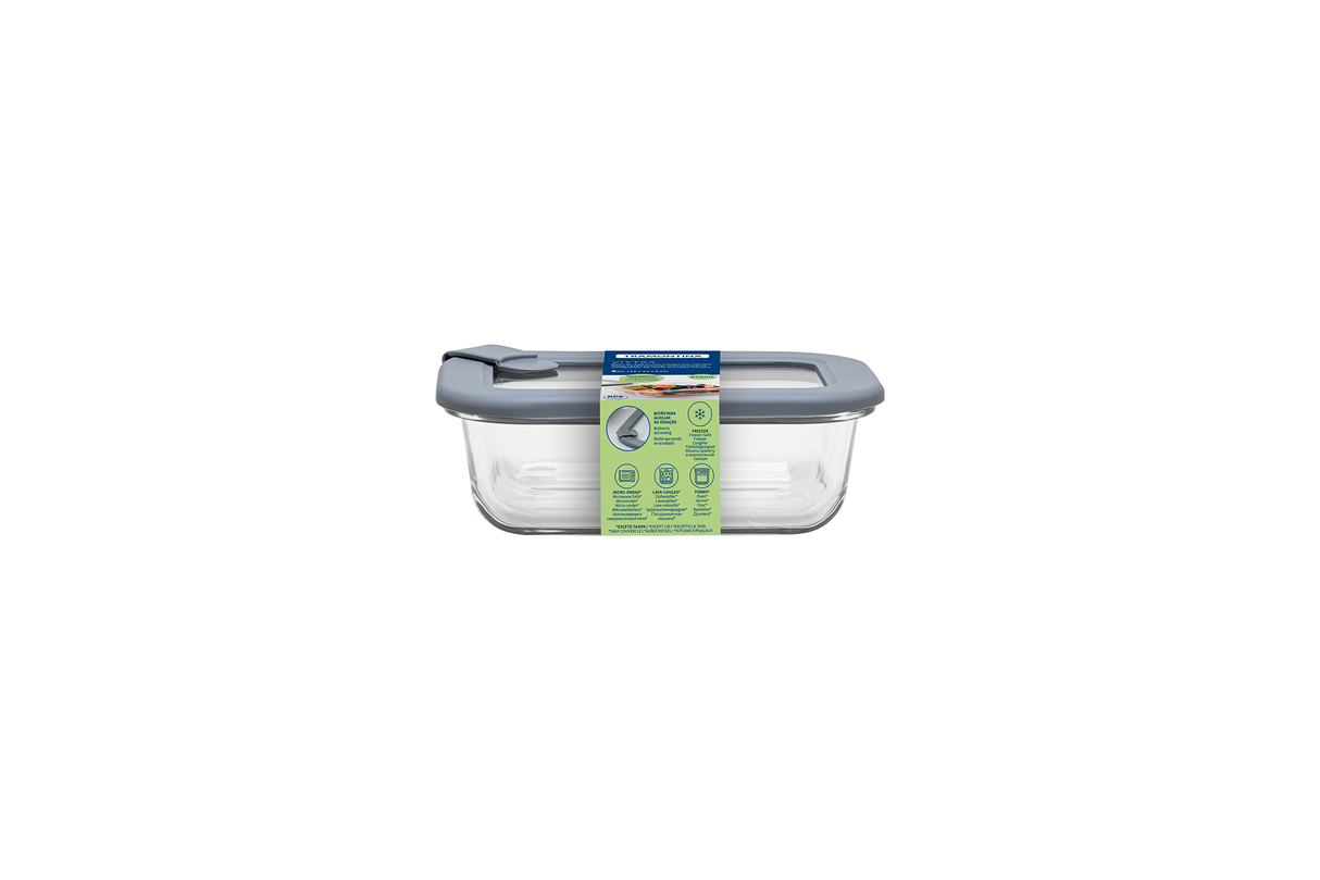 Rectangular Glass Container Tramontina Vittra with Airtight Silicone Lid 0.64 L