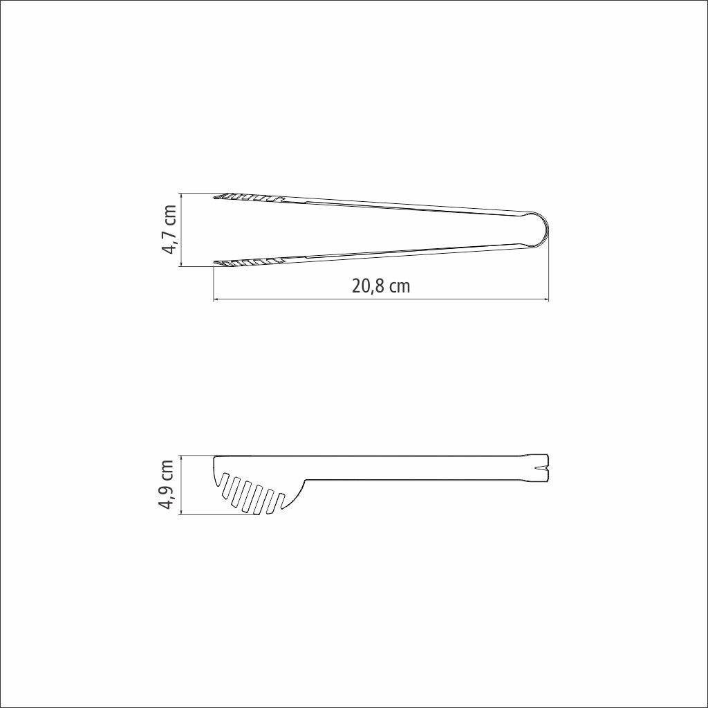 Utility stainless steel pasta tongs