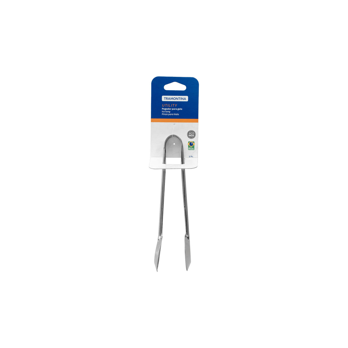 Utility stainless steel ice tongs