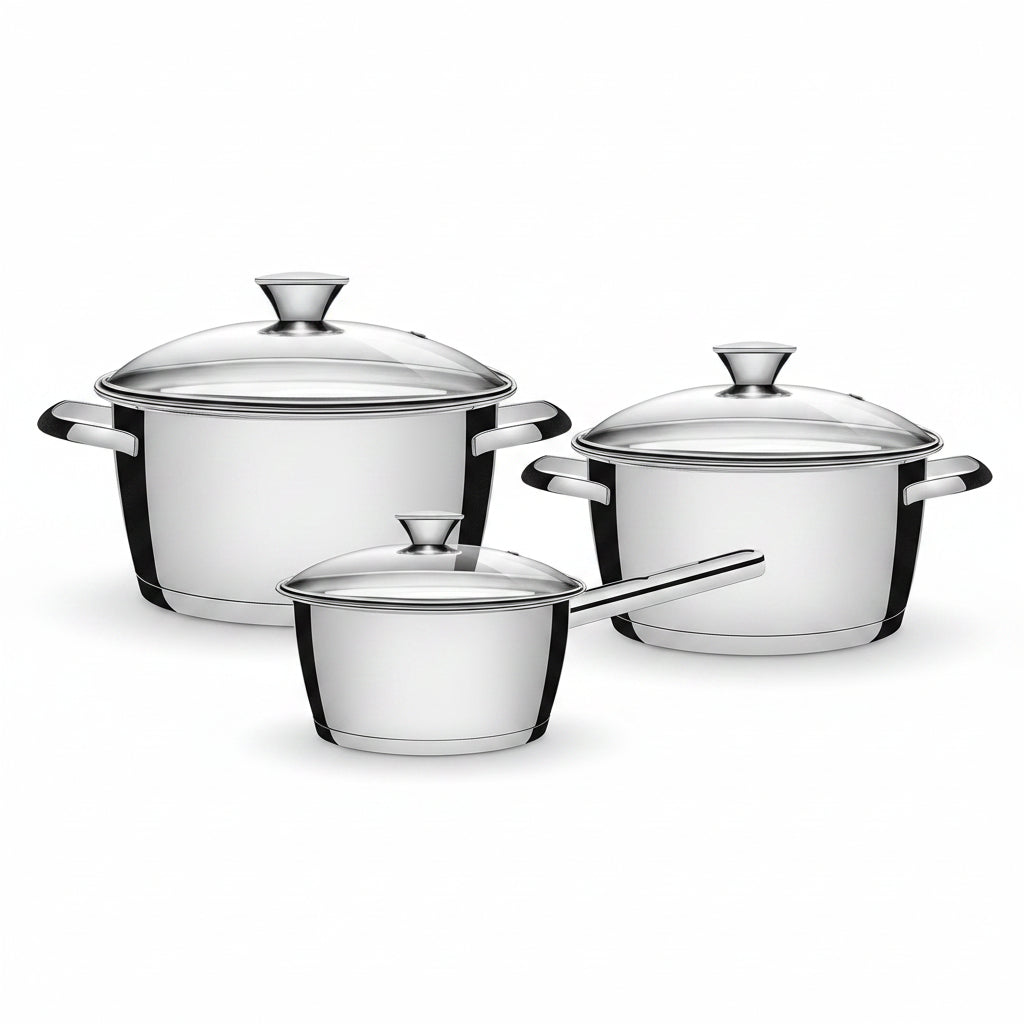 Allegra stainless steel cookware 3 pc set