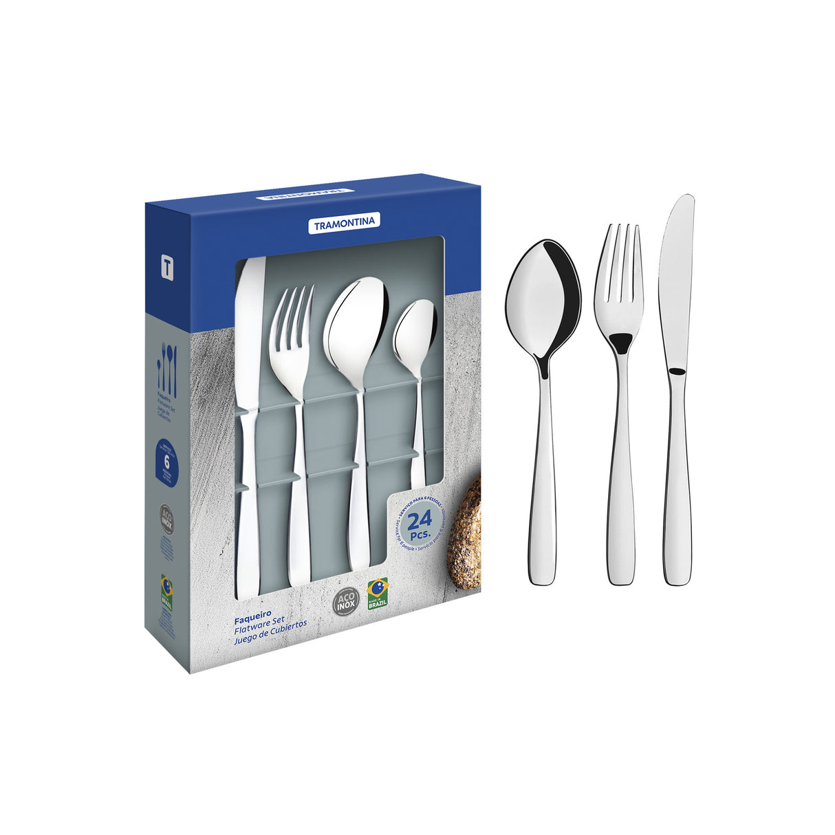 Amazonas stainless steel flatware 24 pc set