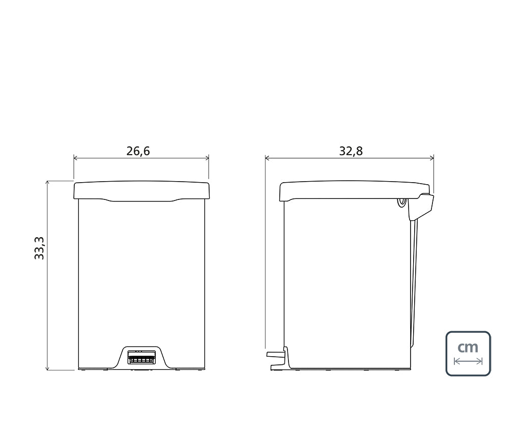 New stainless steel pedal trash can with polished finish, 12 L