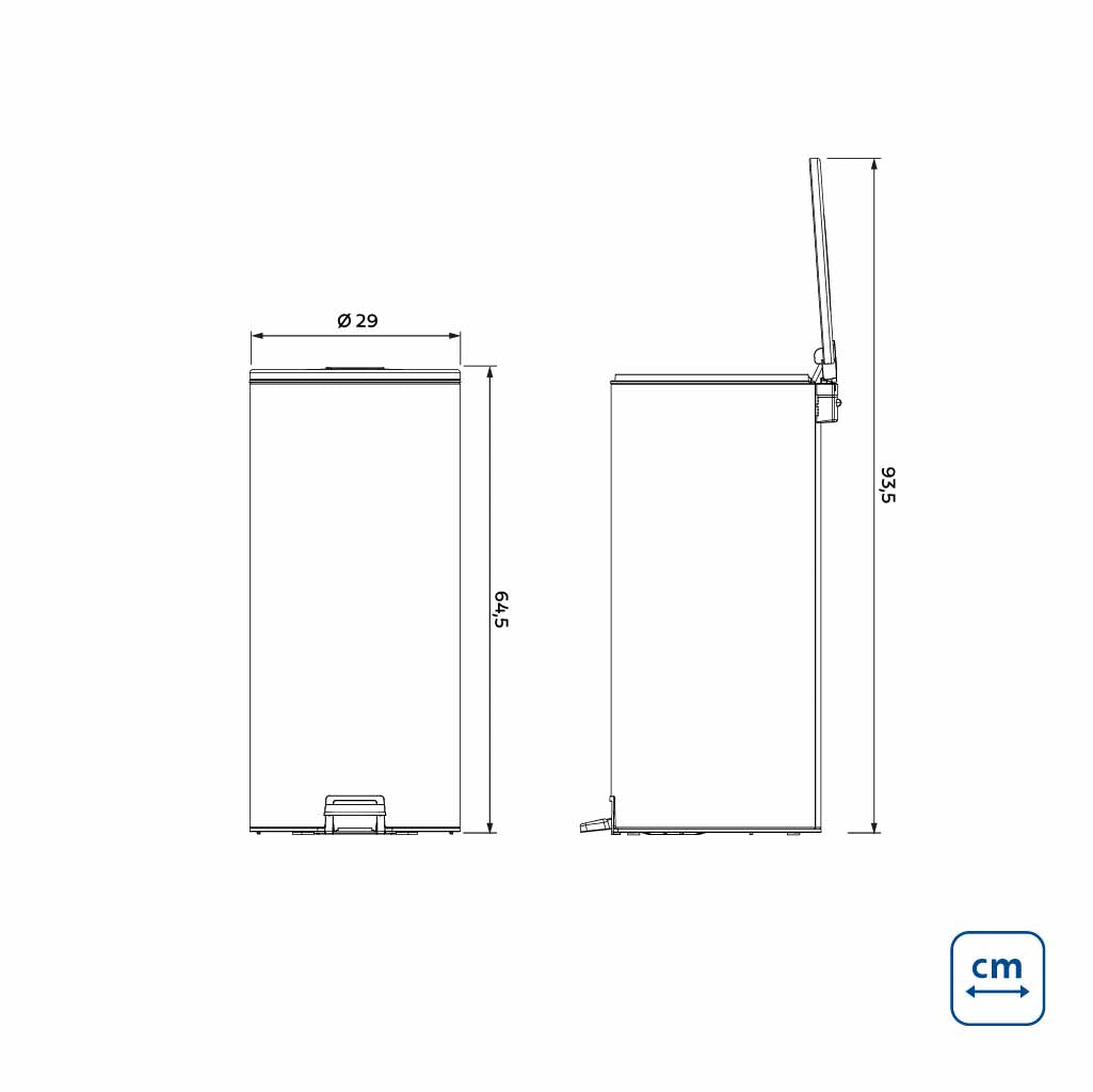 stainless steel pedal trash bin Loop with a pulished finish and removable internal bucket 30 L