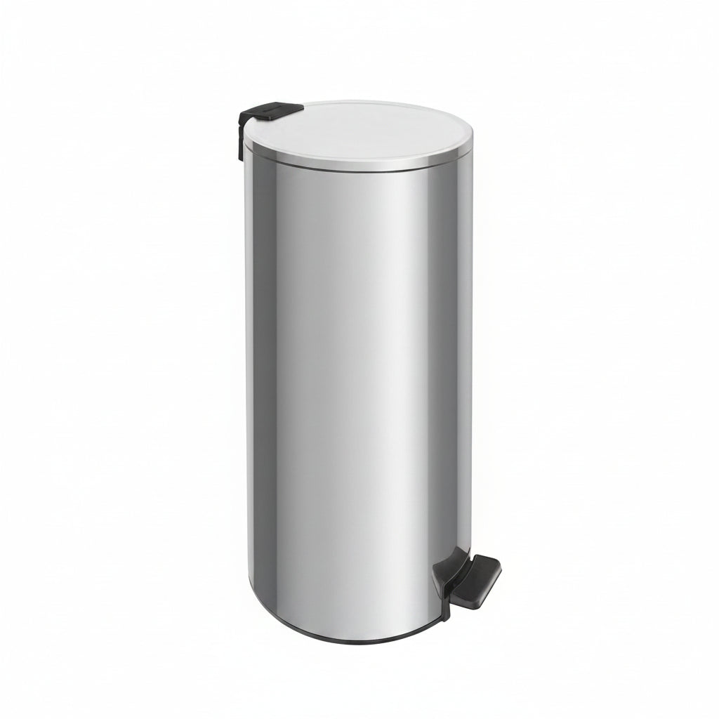 stainless steel pedal trash bin Loop with a pulished finish and removable internal bucket 30 L