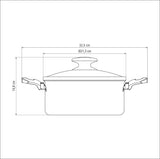 Loreto Aluminum Casserole with Starflon Max Nonstick Coating 20 cm