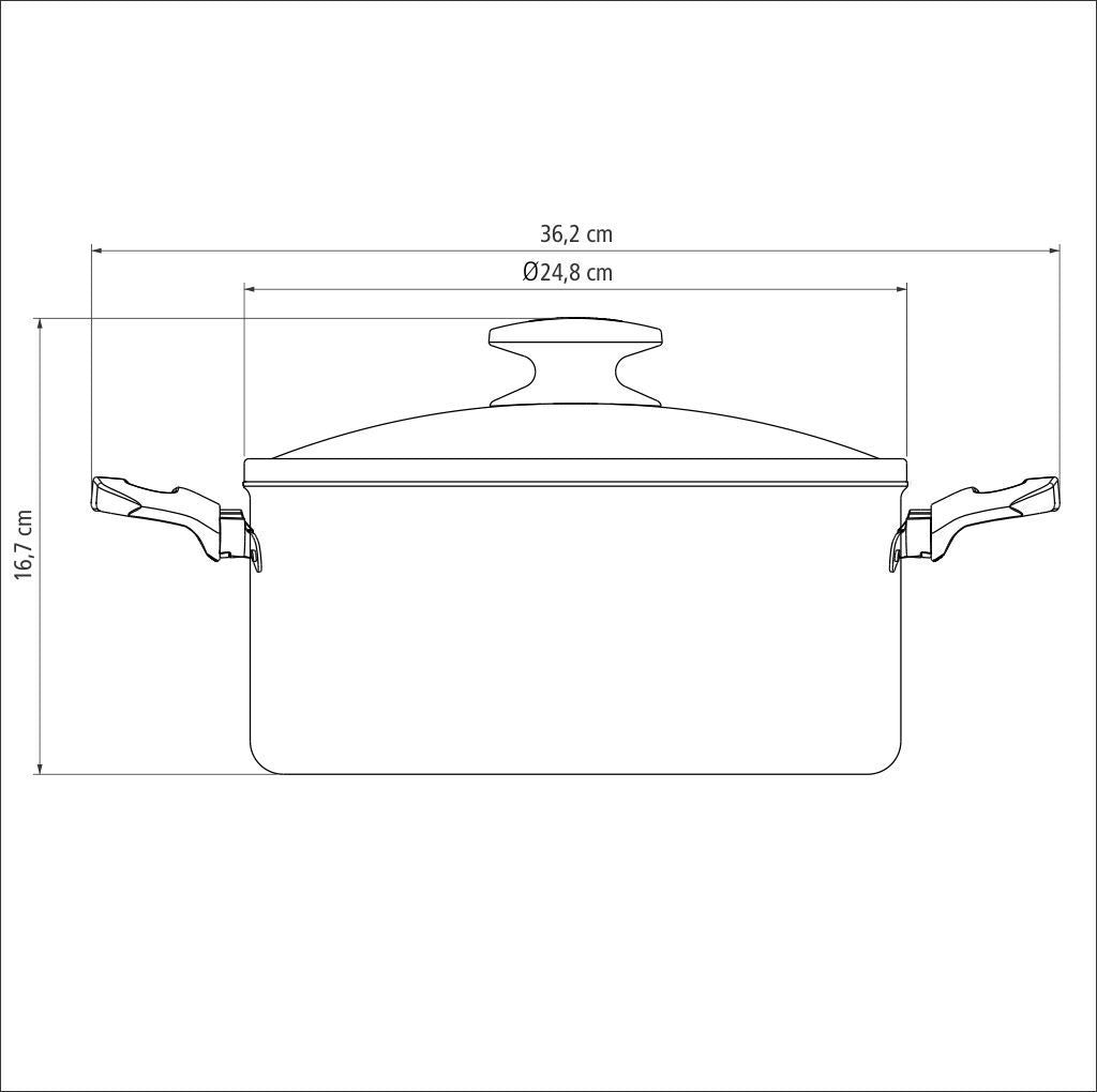 Loreto Aluminum Casserole with Starflon Max Nonstick Coating 24 cm