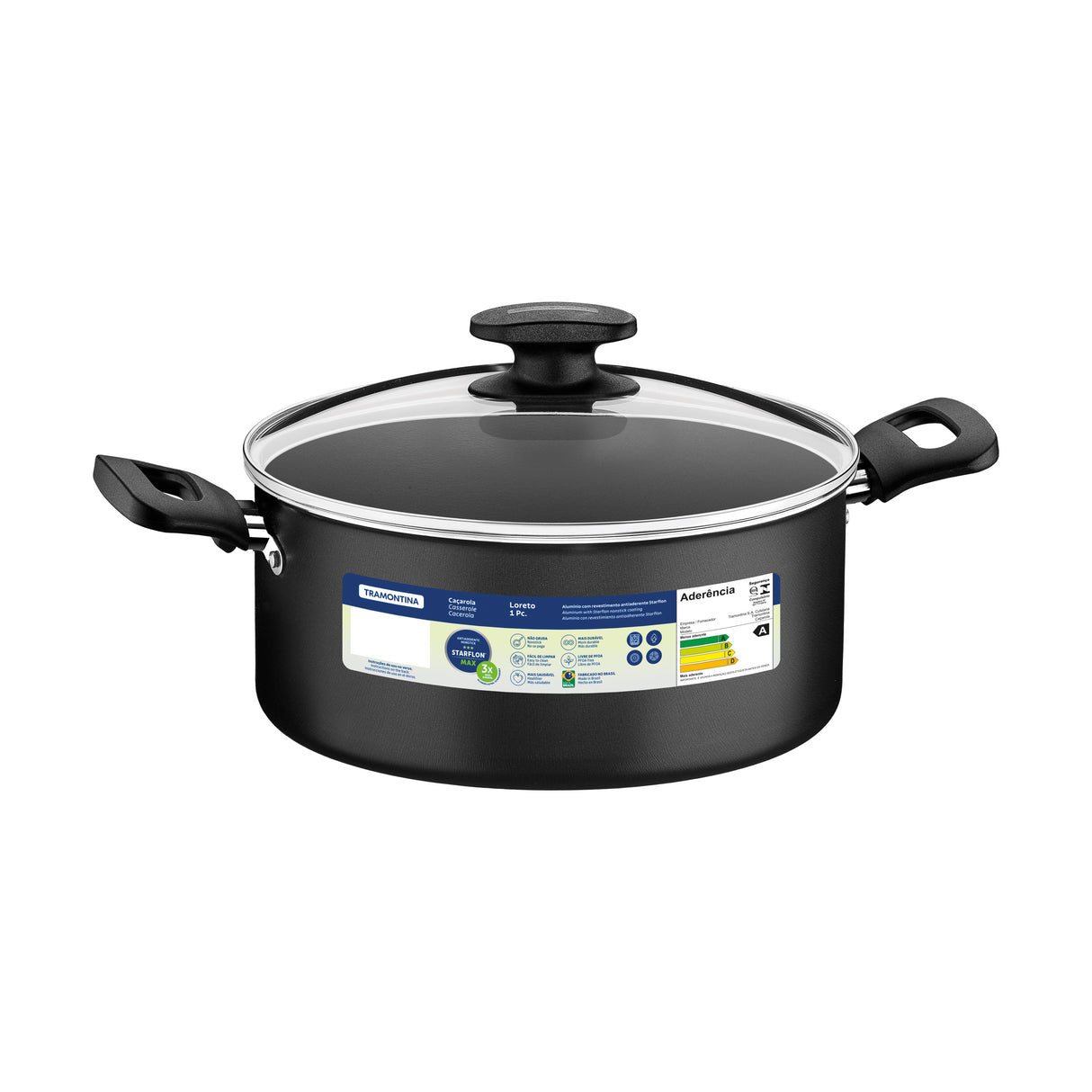 Loreto Aluminum Casserole with Starflon Max Nonstick Coating 24 cm