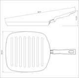 Loreto Aluminum Skillet Grill with Nonstick Coating 26 cm
