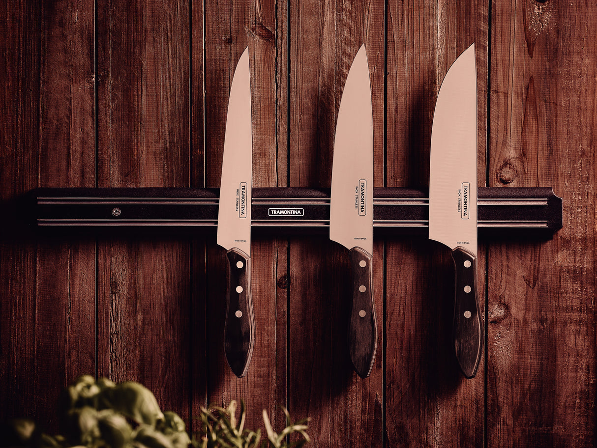 Meat Knife with Stainless-Steel Blade and Treated Brown Polywood Handle 8"