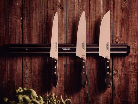 Meat Knife with Stainless-Steel Blade and Treated Brown Polywood Handle 8"