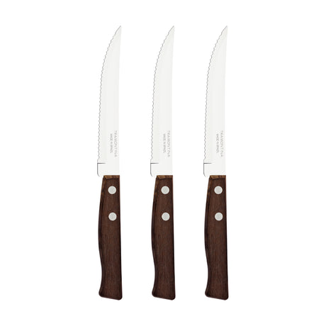 Tradicional 3-Piece set Knives with Natural Wood Handles