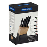 Tramontina Plenus 6-Piece Knife Set with Stainless-Steel Blades and Black Polypropylene Handles