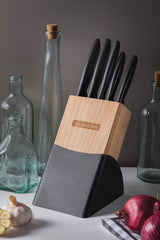 Tramontina Plenus 6-Piece Knife Set with Stainless-Steel Blades and Black Polypropylene Handles