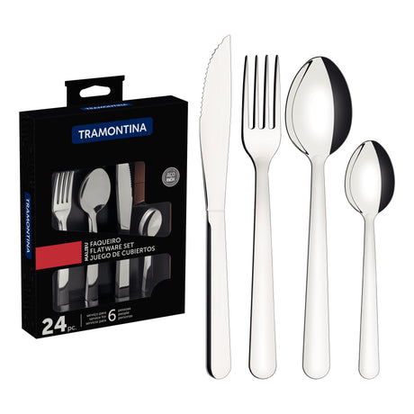 Malibu 24-Piece Stainless Steel Flatware Set