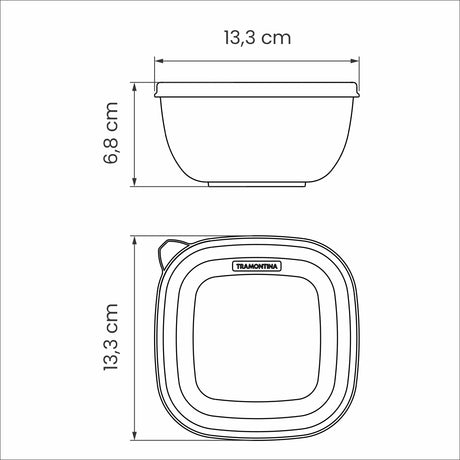 MixColor 600 ml Mixed Polypropylene Container with Transparent Lid