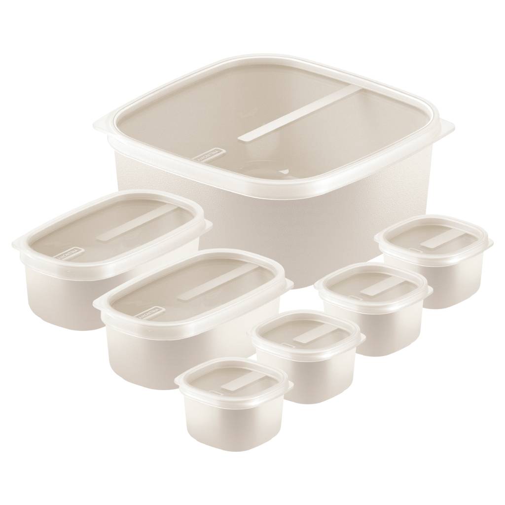 Tramontina MixColor 7-Piece Set of Cotton Polypropylene Containers with Transparent Lids