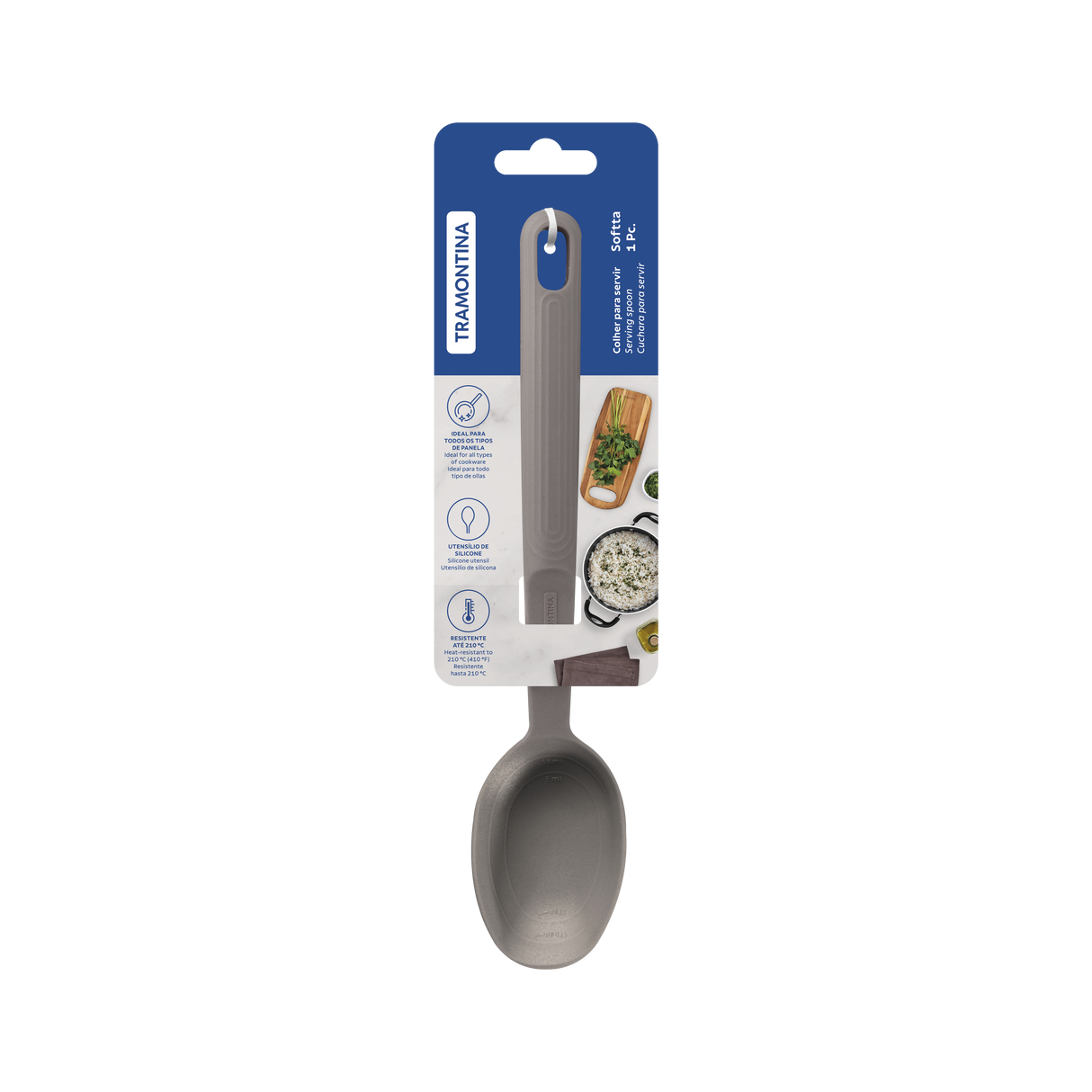 Softta Grey Silicone Serving Spoon