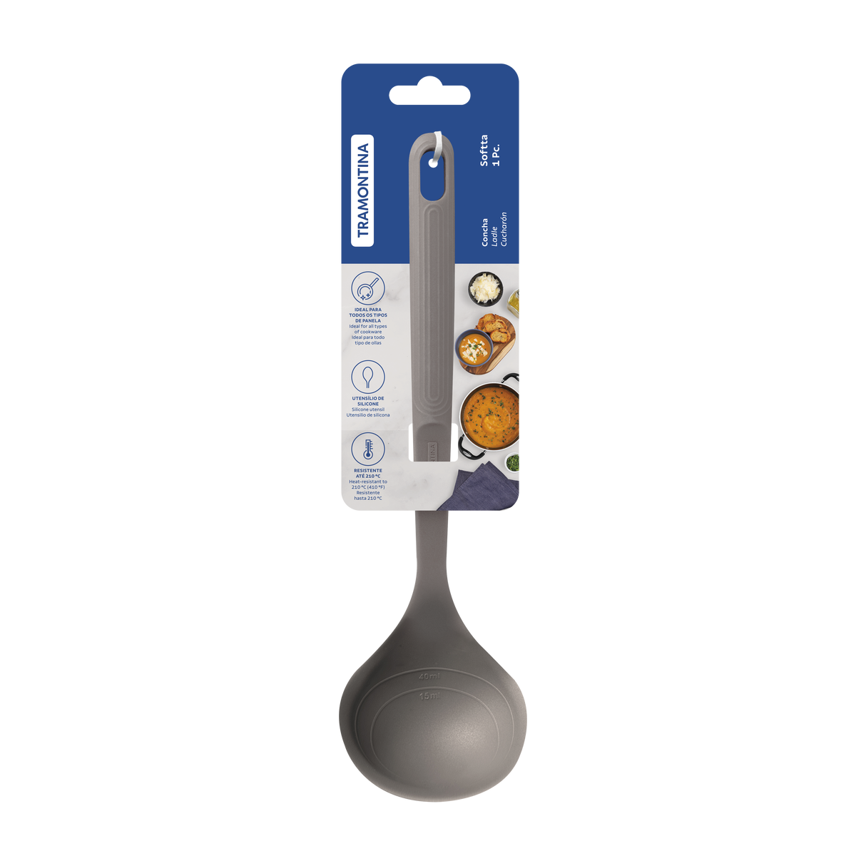 Softta Grey Silicone Ladle