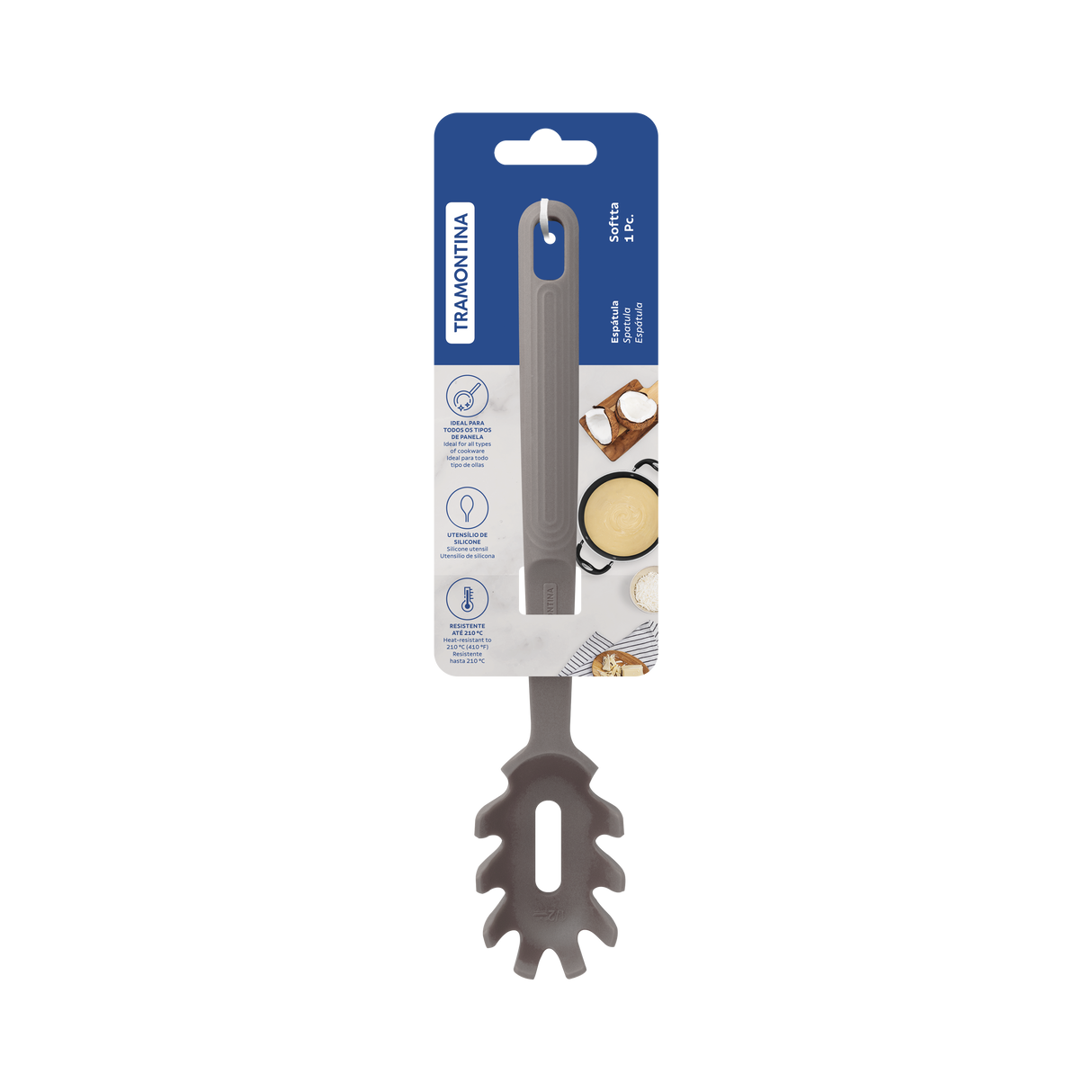 Servidor de Pasta Softta de Silicona Gris