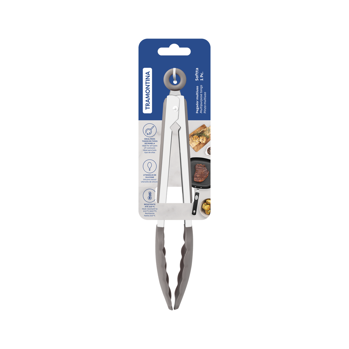 Softta Grey Silicone Multipurpose Tongs
