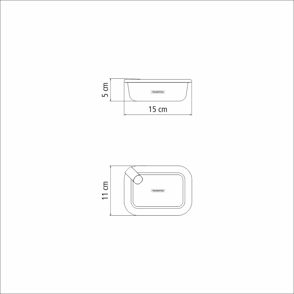 Rectangular Glass Container Tramontina Vittra with Airtight Silicone Lid 0.37L