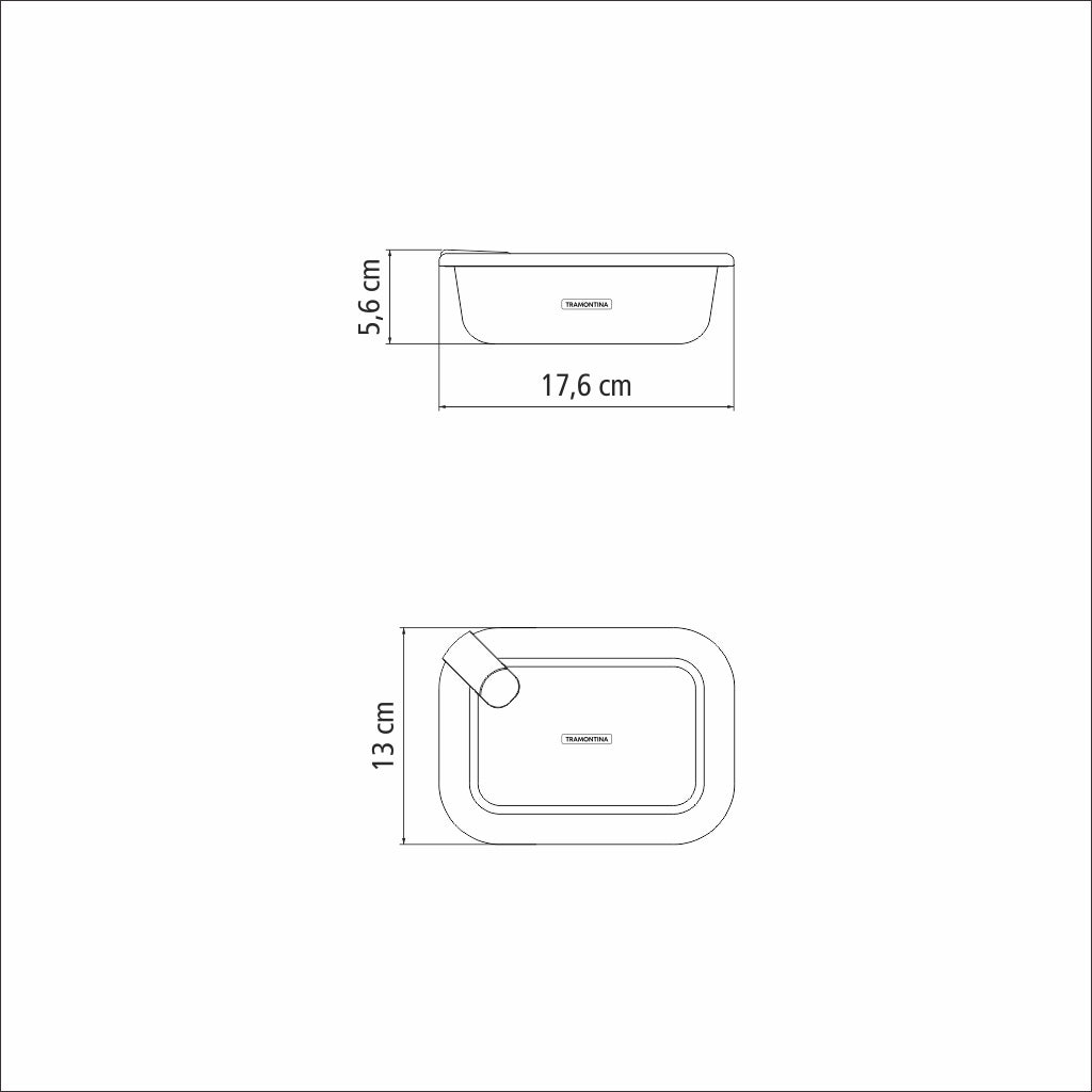 Rectangular Glass Container Tramontina Vittra with Airtight Silicone Lid 0.64 L