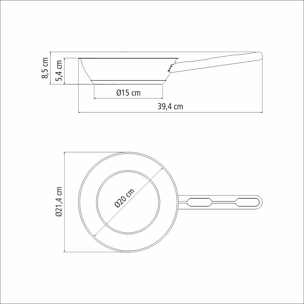 Allegra stainless steel frying pan 20 cm