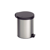Basurero New con pedal de acero inoxidable con acabado pulido, 12 L