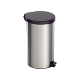 Stainless steel pedal trash can with polished finish, 20 L