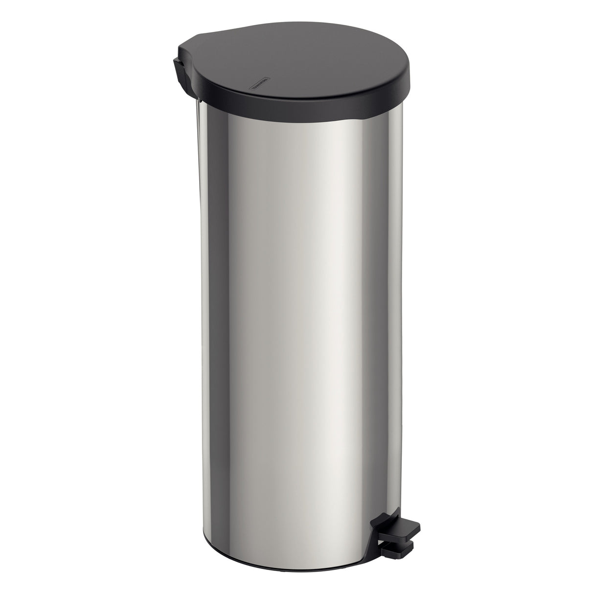 Stainless steel pedal trash can with polished finish, 30 L