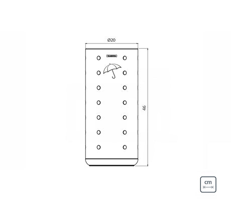 15L stainless steel umbrella stand with a Satin finish and polypropylene internal container