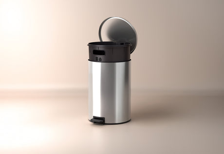 stainless steel pedal trash bin Loop with a pulished finish and removable internal bucket 20 L